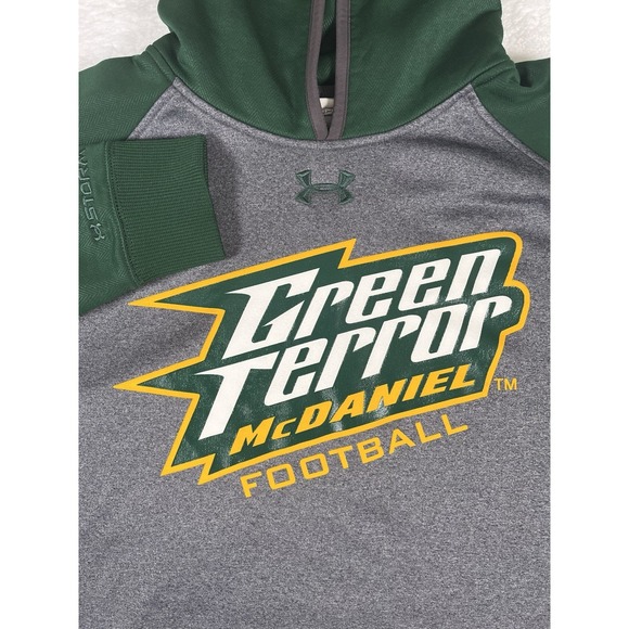 Under Armour Storm McDaniel College Green‎ Terror Football Sweatshirt Men's Med - Picture 4 of 8